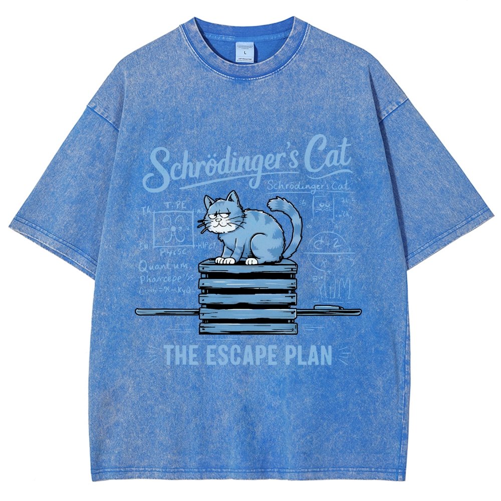 Schrödinger's Cat Of The Escape Plan Science Vintage Distressed T-shirt