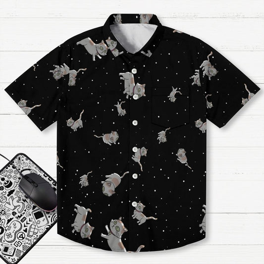 Space Cat Geek Hawaiian Shirt