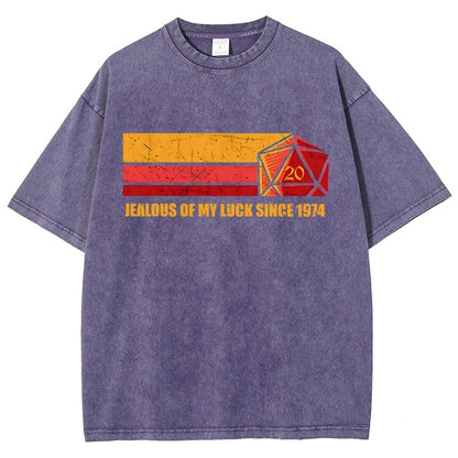 JEALOUS OF MY LUCK SINCE 1974 Vintage Distressed T-shirt