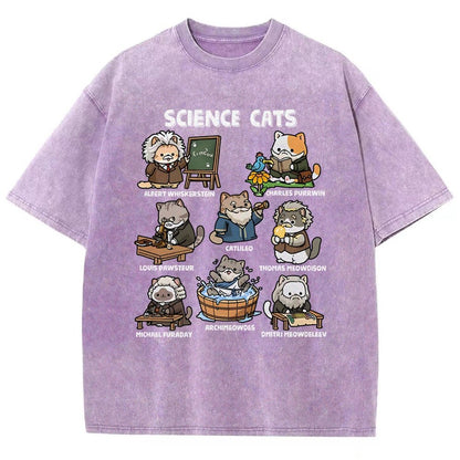 Science Cats Vintage Distressed T-shirt