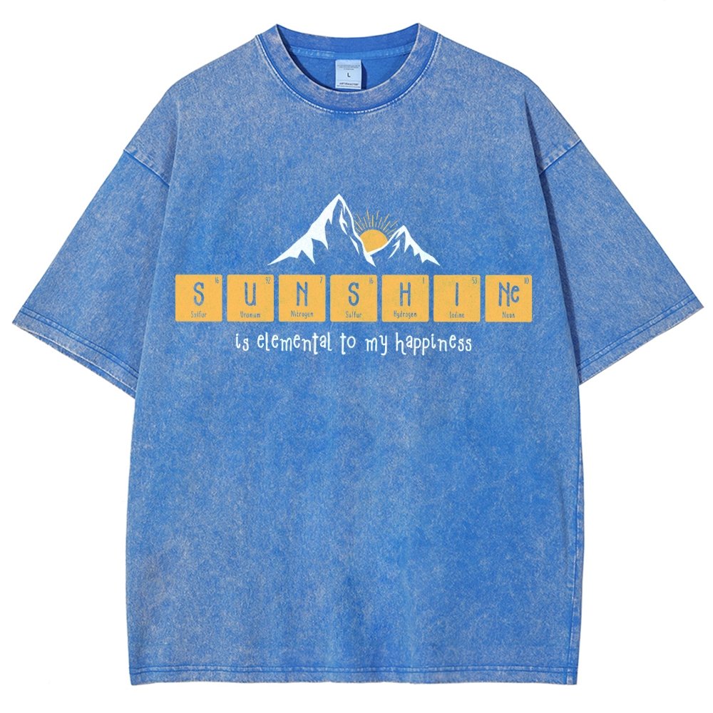 Sunshine Equals Happiness Vintage Distressed T-shirt