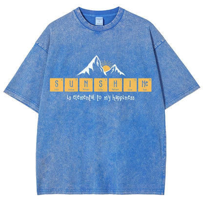 Sunshine Equals Happiness Vintage Distressed T-shirt