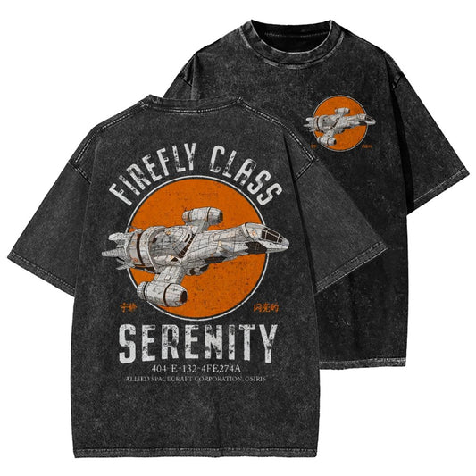 Retro Smugglers Front And Back Printing Washed T-shirt