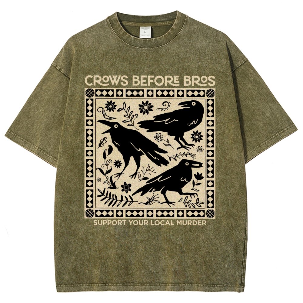 Crows Before Bros Vintage Distressed T-shirt