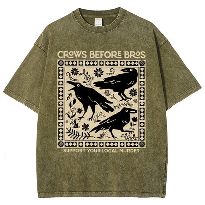 Crows Before Bros Vintage Distressed T-shirt