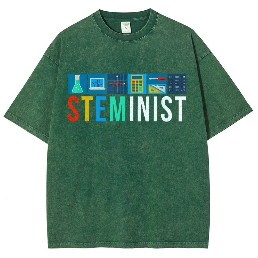 Steminist Science Technology Engineering Math STEM Vintage Distressed T-shirt