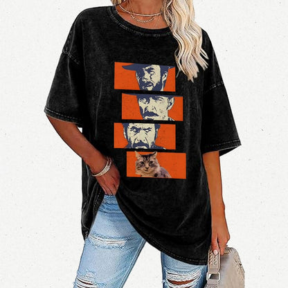 Buono Brutto Cattivo And Cat Vintage Distressed T-shirt