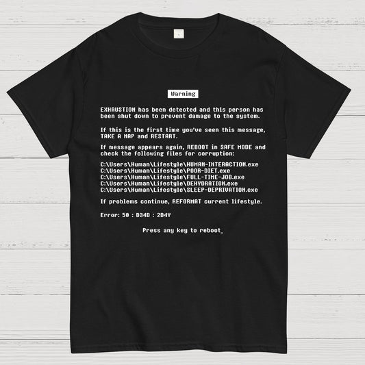 Blue Screen of Exhaustion Geek T-Shirt