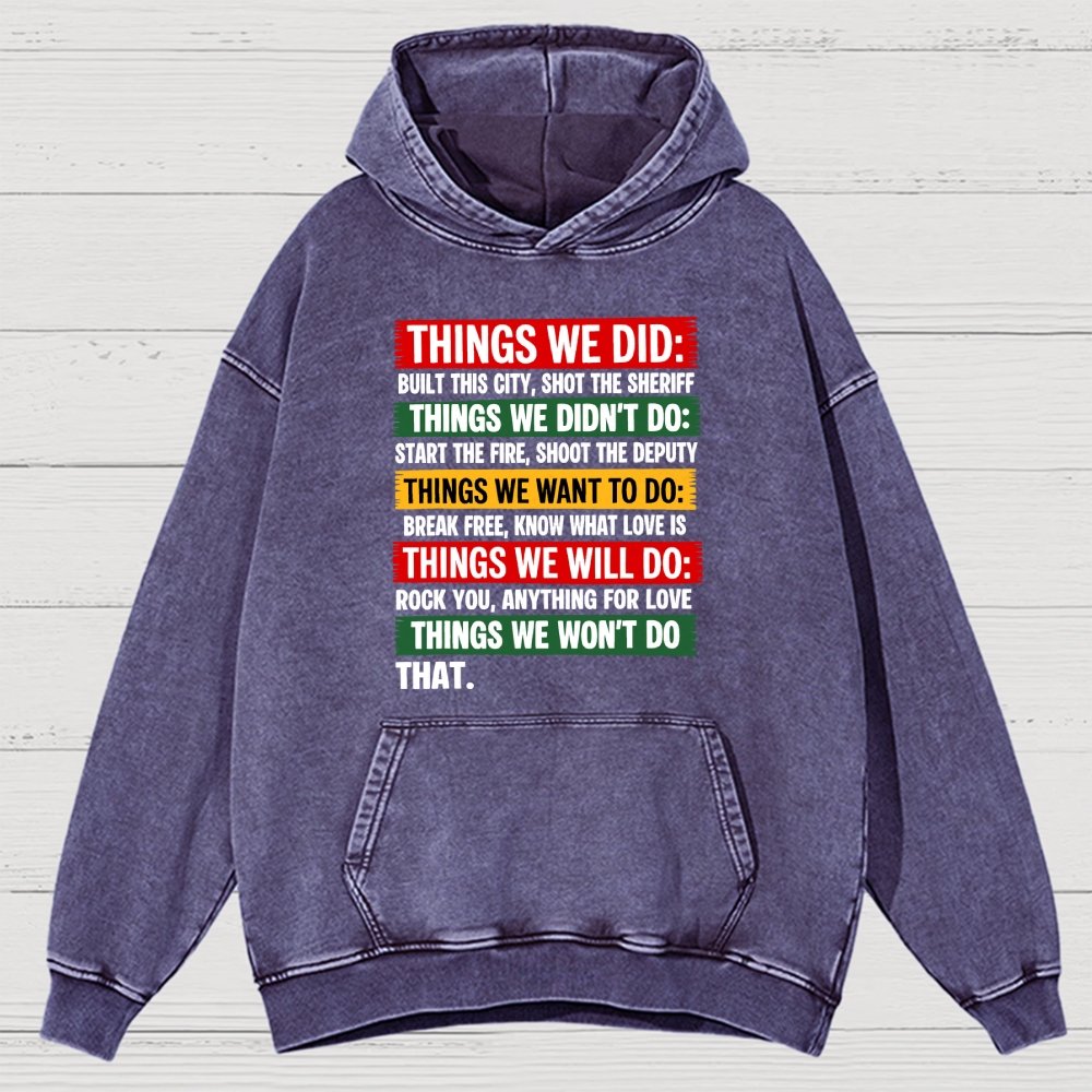 Things We Did Vintage Distressed Hoodie