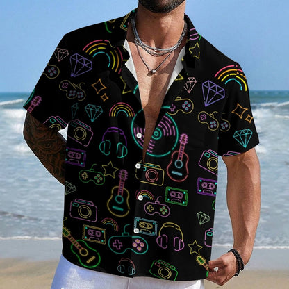 Cool Music Graphic Print Geek Shirt