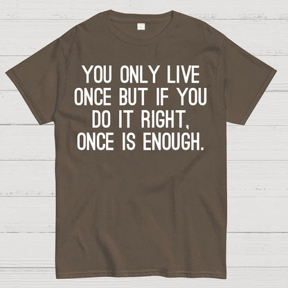 You Only Live Once But If You Do It Right，Once Is Enough Geek T-Shirt