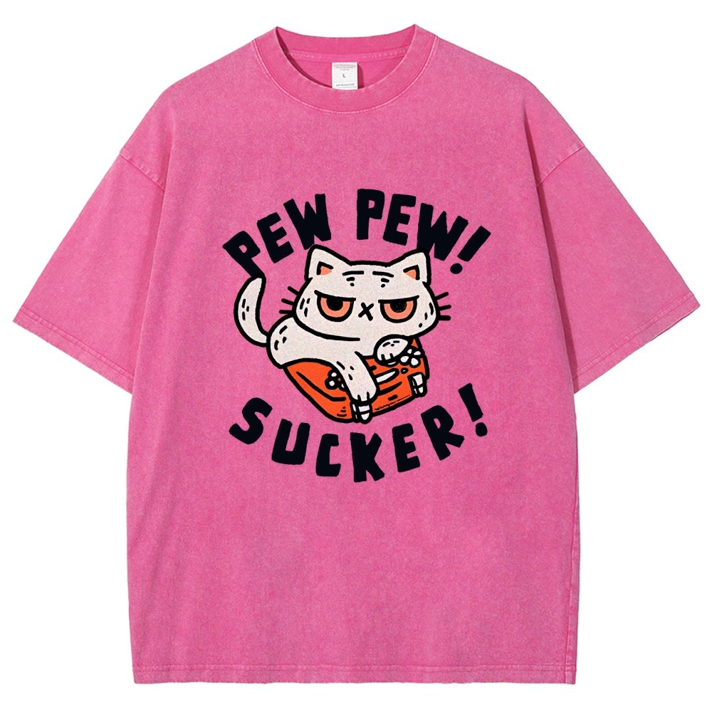 Pew Pew Sucker Vintage Distressed T-shirt