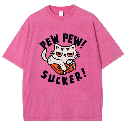 Pew Pew Sucker Vintage Distressed T-shirt