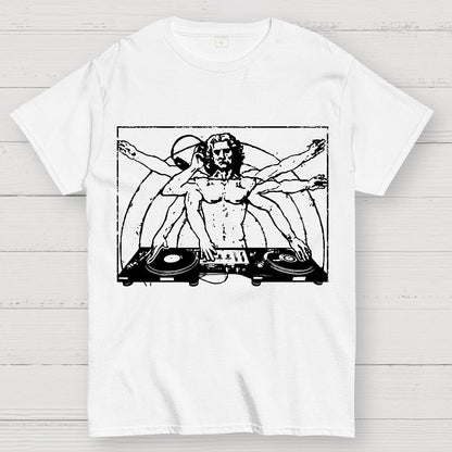 Vitruvian-DJ Geek T-Shirt