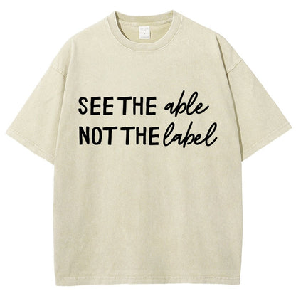 See the Able Not the Label Autism Vintage Distressed T-shirt