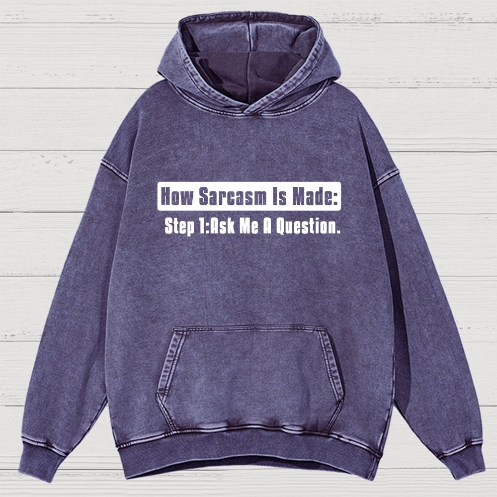 Step 2 Sarcasm Vintage Distressed Hoodie