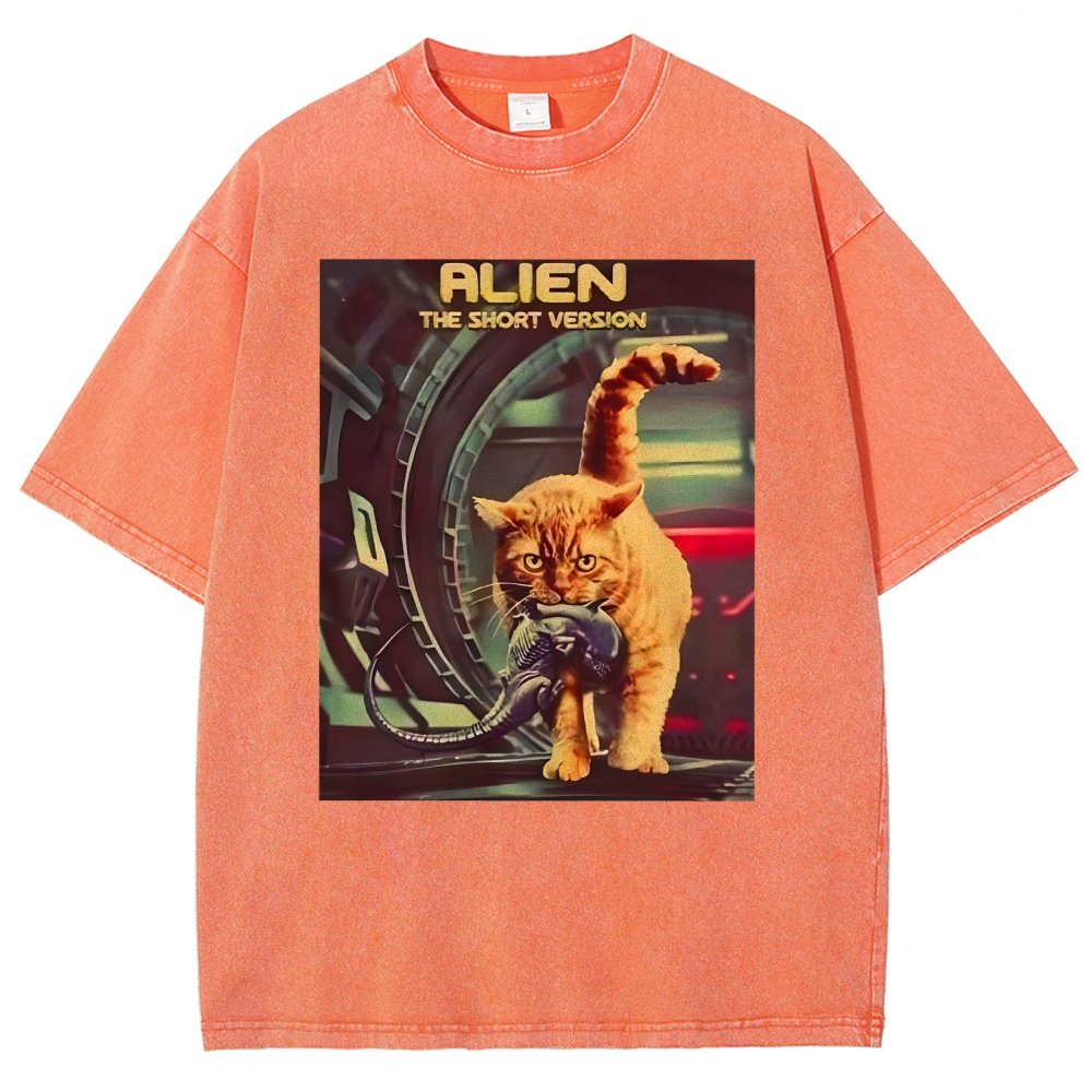 Mystery Cat Heavy Vintage Distressed T-shirt