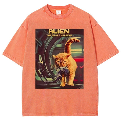 Mystery Cat Heavy Vintage Distressed T-shirt