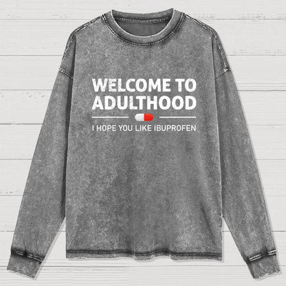 Adulthood Washed Long Sleeve Tee
