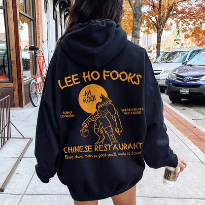 Lee Ho Fooks Chinese Restaurant Printed Back Unisex Cotton Hoodie
