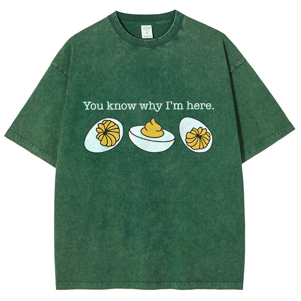 Retro You Know Why I'm Here Deviled Egg Vintage Distressed T-shirt