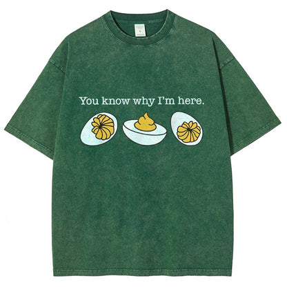 Retro You Know Why I'm Here Deviled Egg Vintage Distressed T-shirt