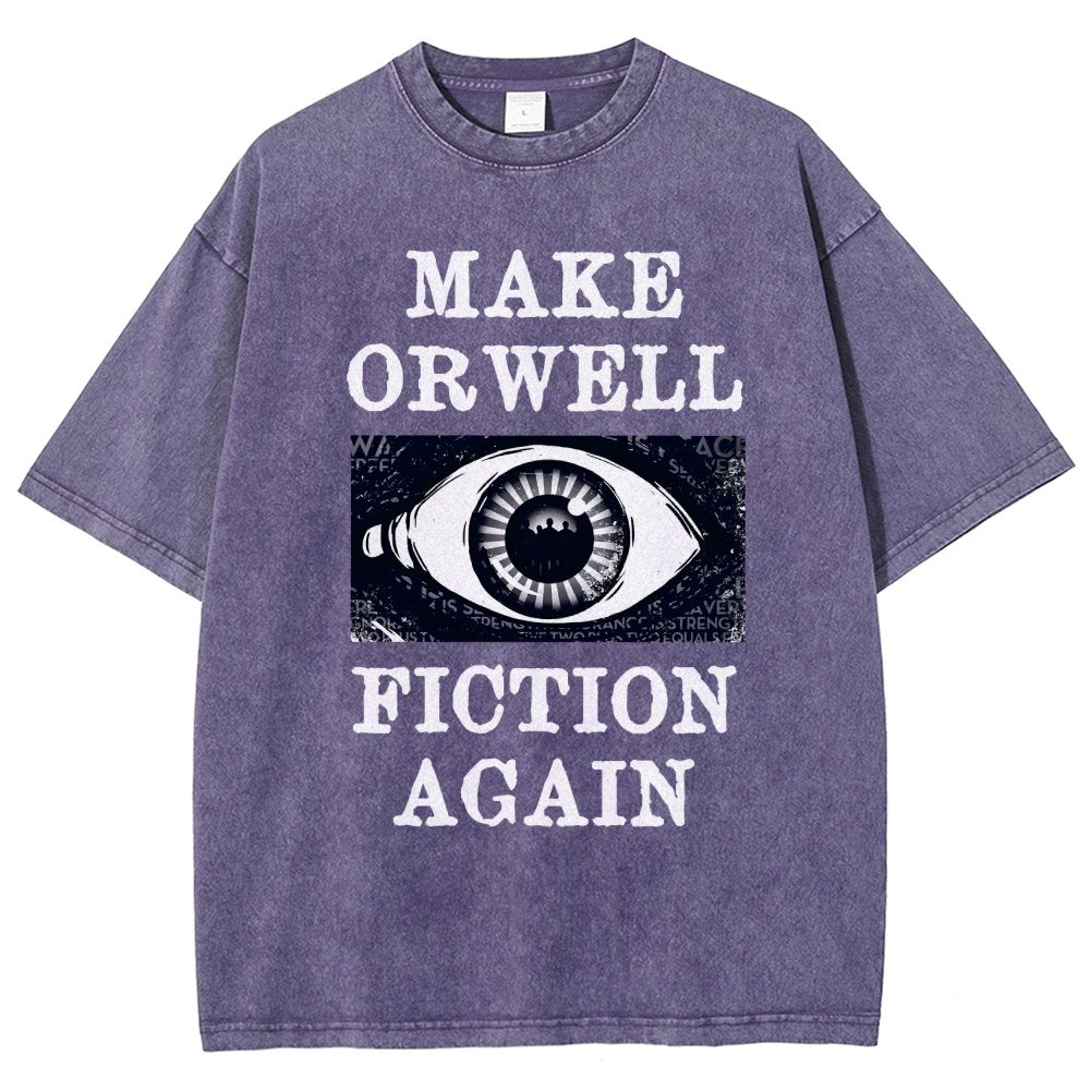 Make Orwell Fiction Again Vintage Distressed T-shirt