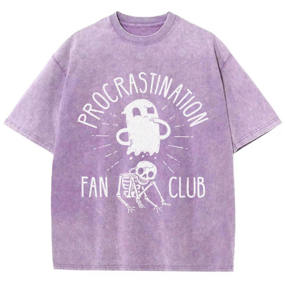 Procrastination Fan Club Vintage Distressed T-shirt