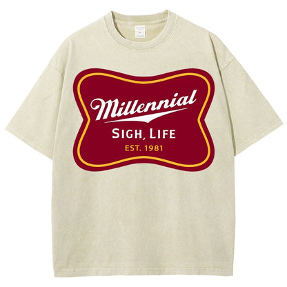 Millennial Sigh Life Vintage Distressed T-shirt