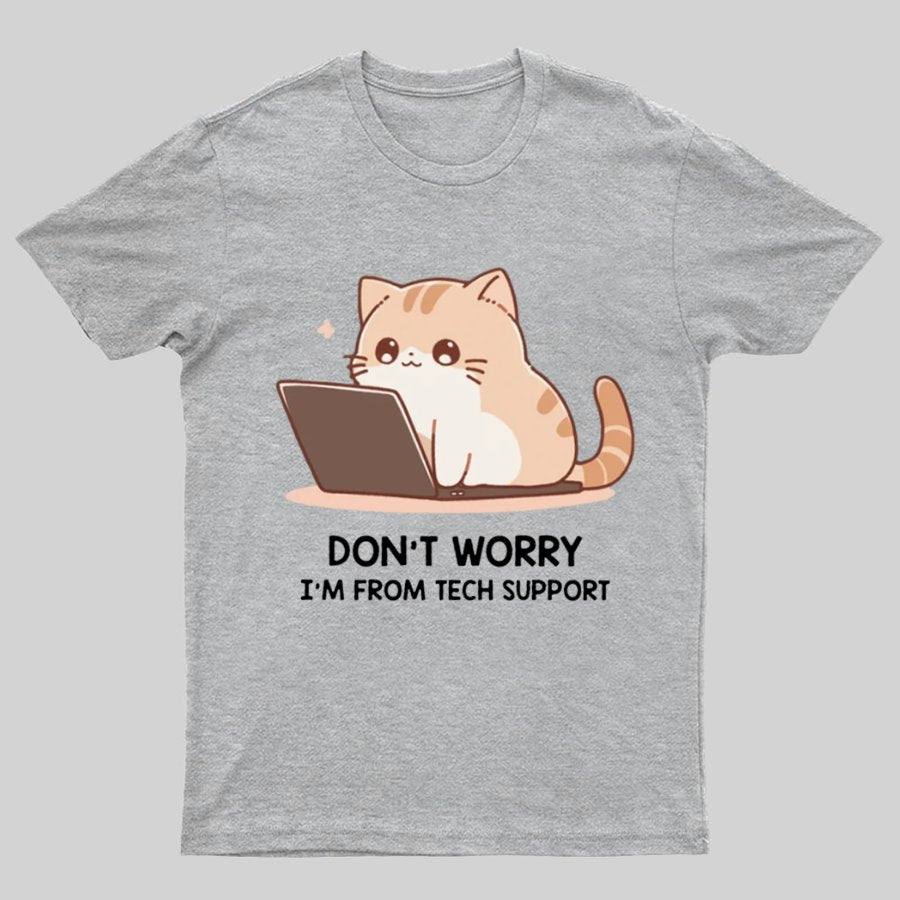 Tech Support Cat Geeky T-Shirt