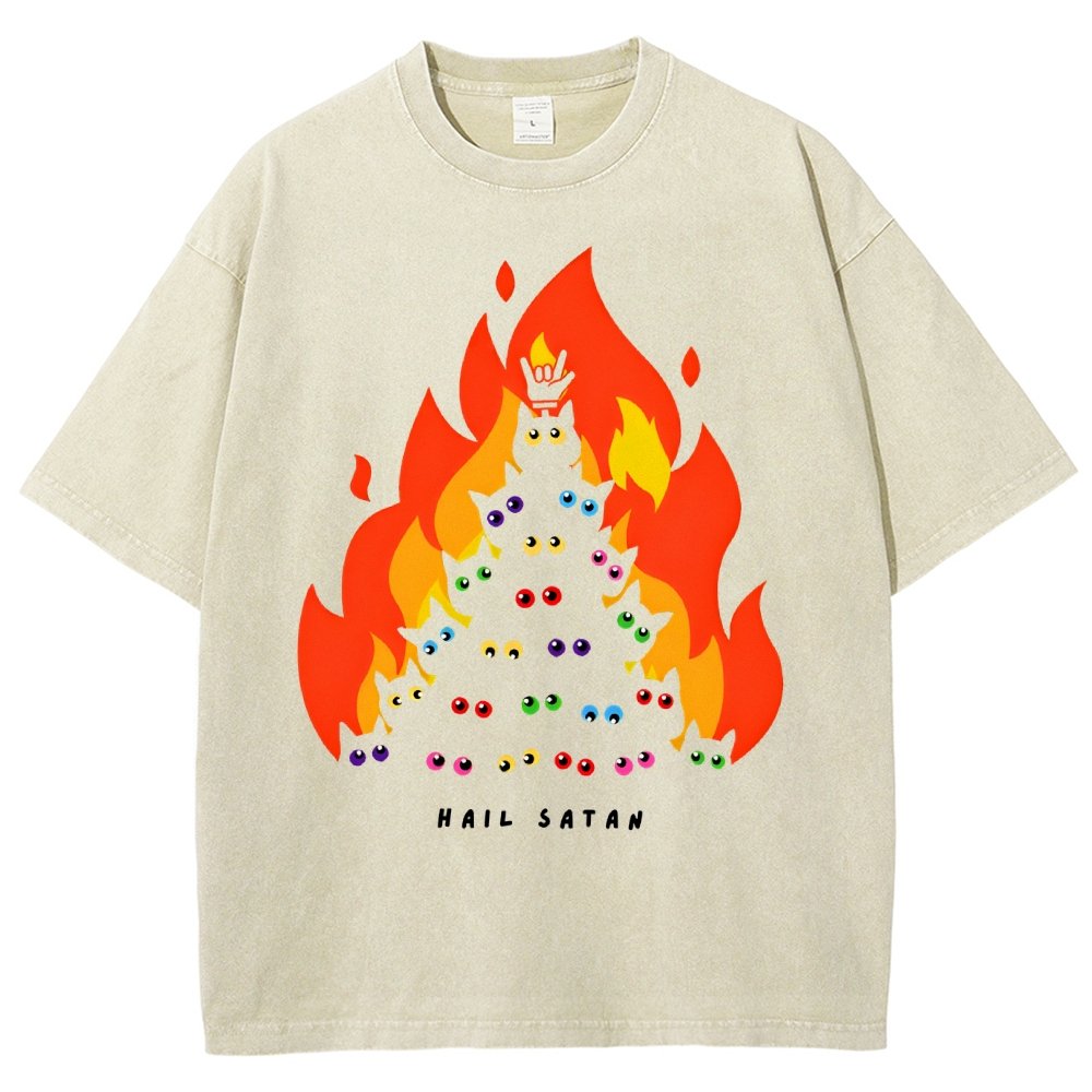 Hail Satan Vintage Distressed T-shirt