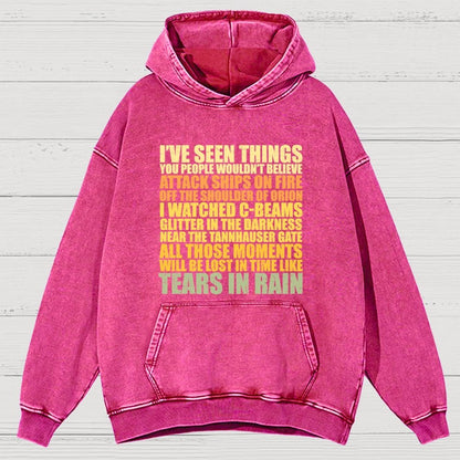 Tears In Rain Vintage Distressed Hoodie
