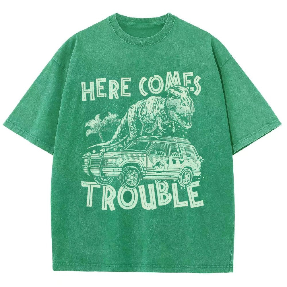 Here Comes Trouble Vintage Distressed T-shirt