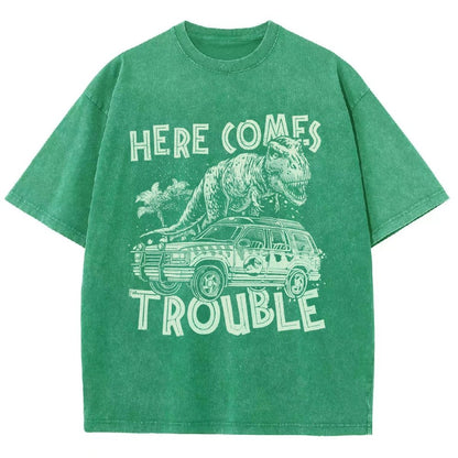 Here Comes Trouble Vintage Distressed T-shirt