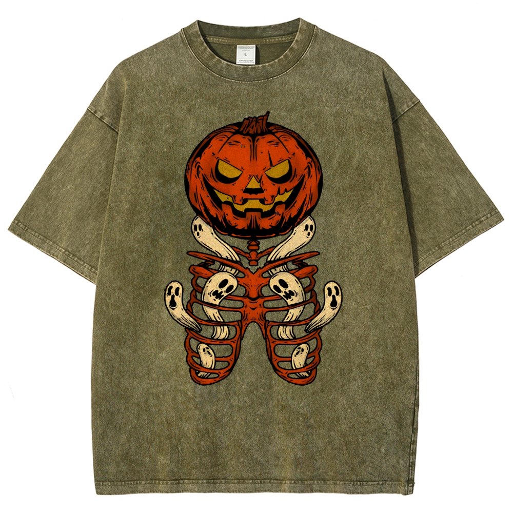 Halloween Pumpkin Vintage Distressed T-shirt