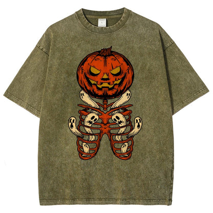 Halloween Pumpkin Vintage Distressed T-shirt