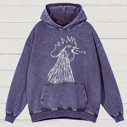 Chicken  F*ck Vintage Distressed Hoodie