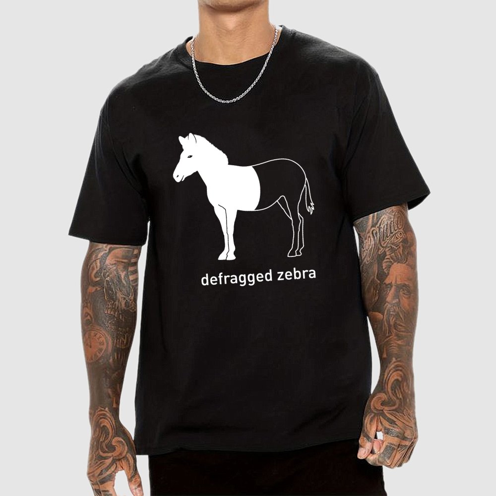 Defragged Zebra IT Geek T-Shirt