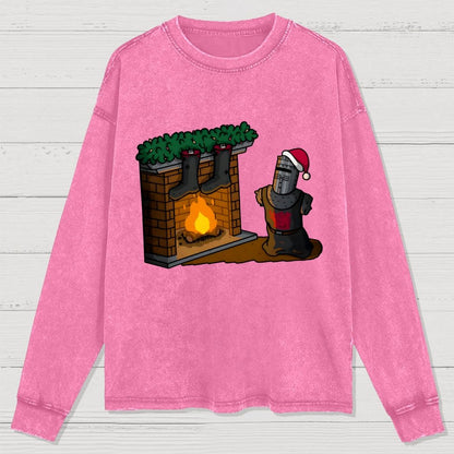 Black Knight Christmas Washed Long Sleeve Tee