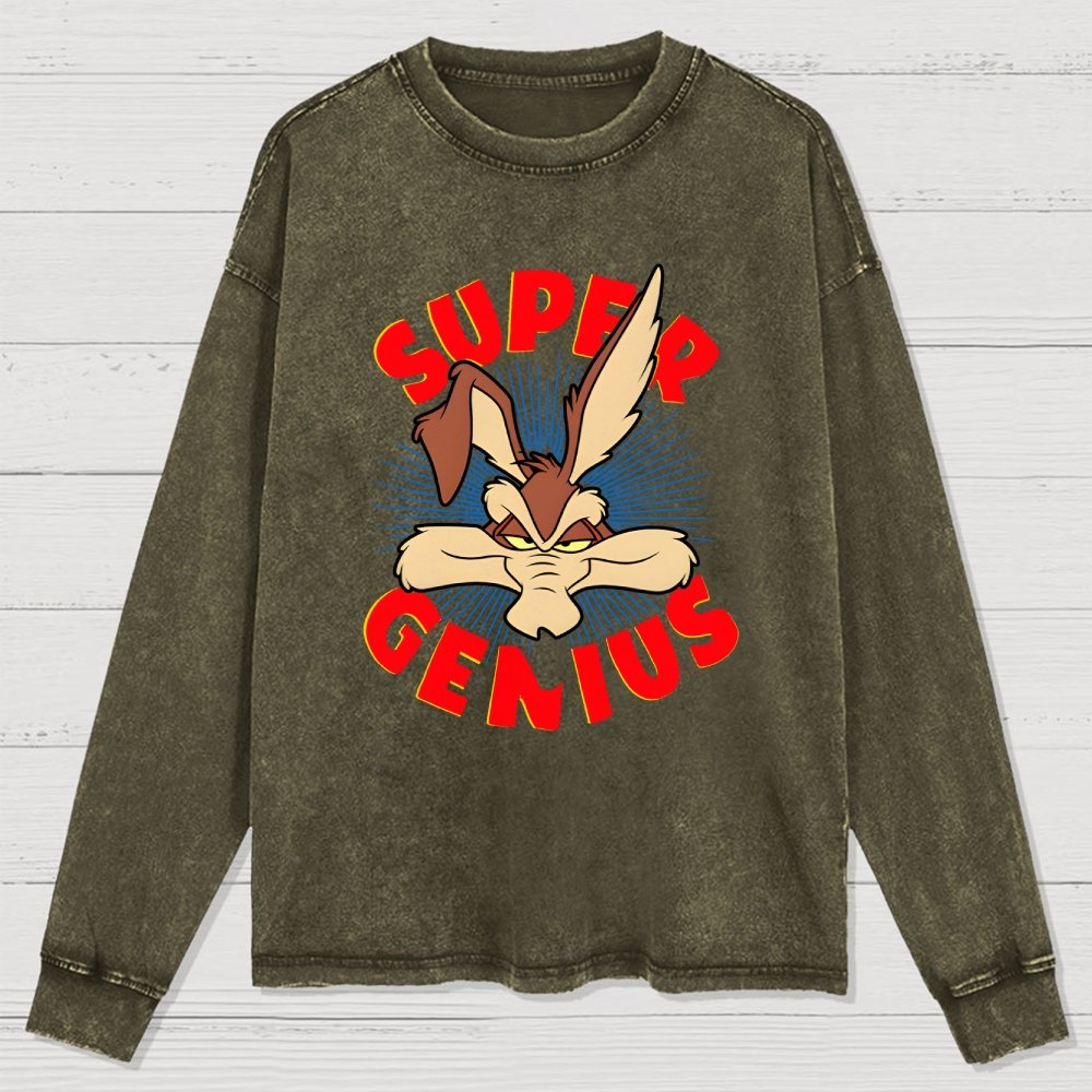 Super Genius Washed Long Sleeve Tee