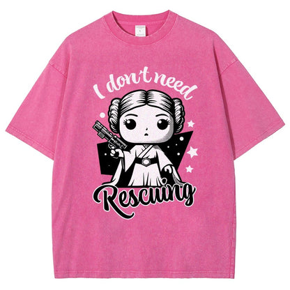 I Don't Need Rescuing Vintage Distressed T-shirt