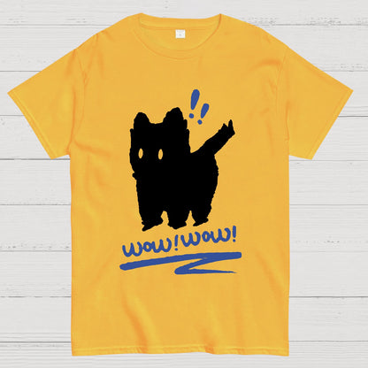 Frightened Black Cat Shadow Geek T-Shirt