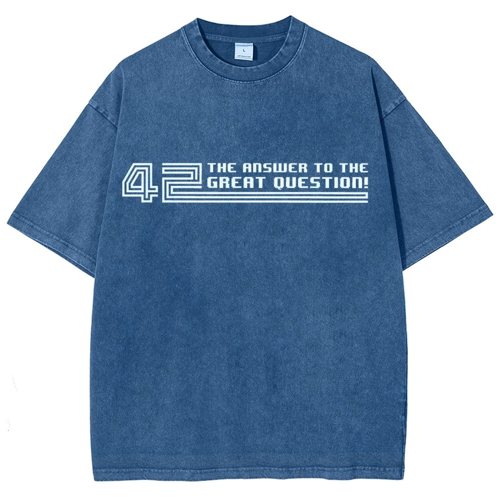 The Answer to the Great Question Vintage Distressed T-shirt