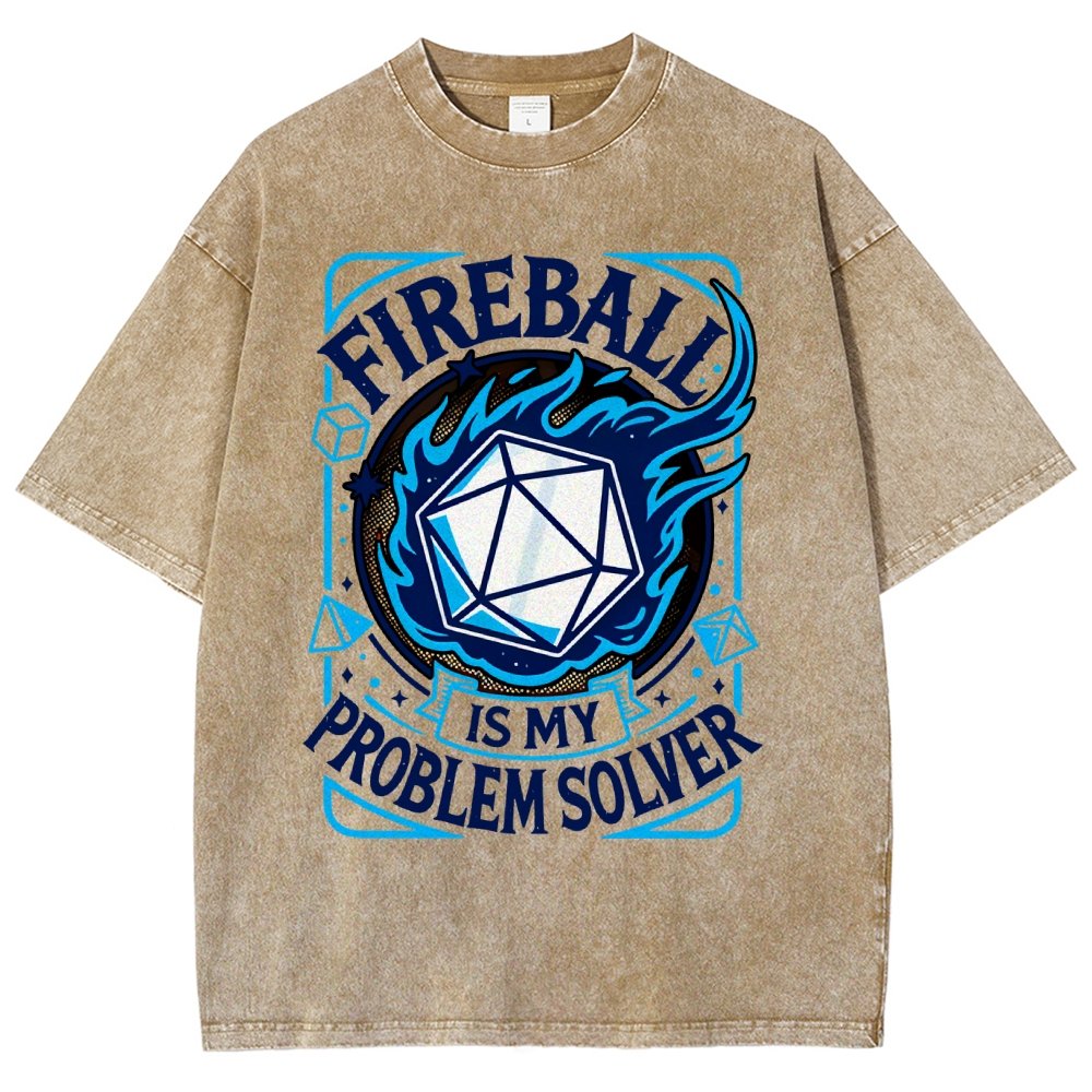 Fireball Is My Problem Solver Vintage Distressed T-shirt