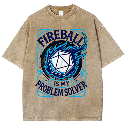 Fireball Is My Problem Solver Vintage Distressed T-shirt
