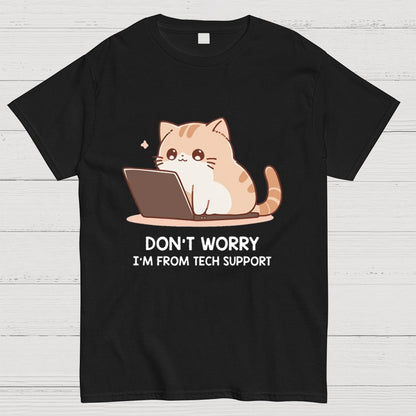 Tech Support Cat Geeky T-Shirt