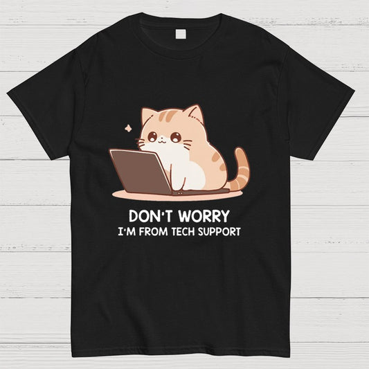 Tech Support Cat Geeky T-Shirt