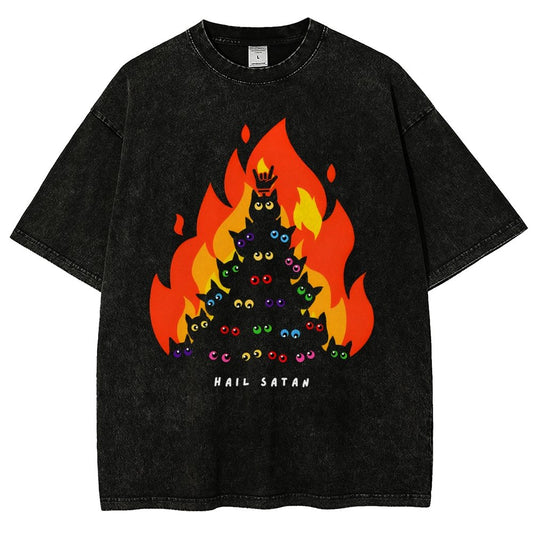 Hail Satan Vintage Distressed T-shirt