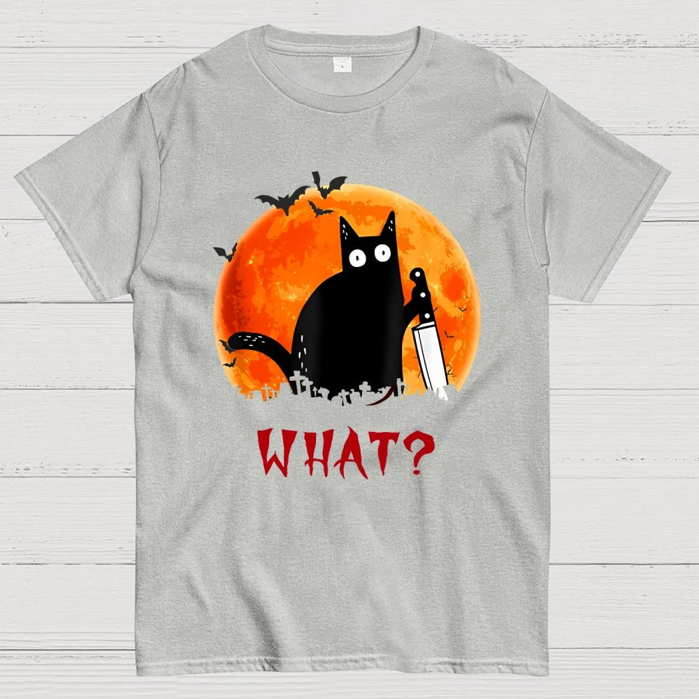 Cat What Funny Halloween Unisex Geek T-Shirt