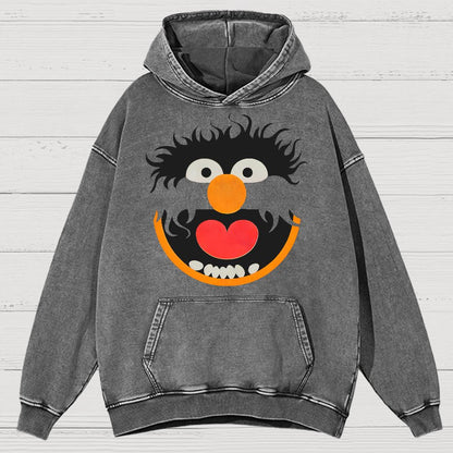 Retro Pop Culture Puppet Face 2 Vintage Distressed Hoodie